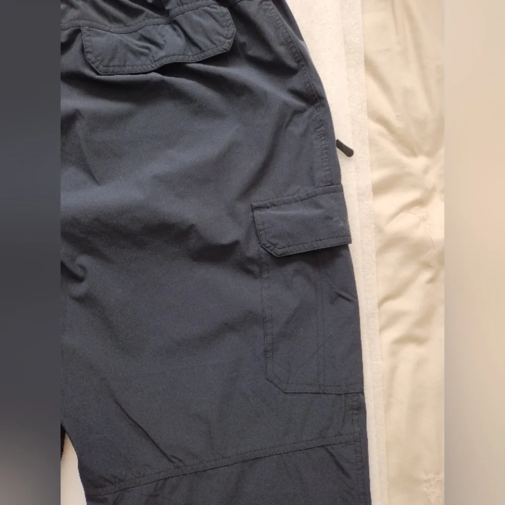 Pudolla Men's Elastic Waistband Comfort Hiking Outdoor Cargo Pants XL Navy Blue